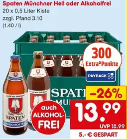 Netto Getränke Discount Spaten Münchner Hell oder Alkoholfrei Angebot