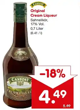 Netto Getränke Discount CANTORY Original Cream Liqueur Angebot