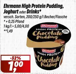 Simmel Ehrmann High Protein Pudding, Joghurt oder Drinks Angebot