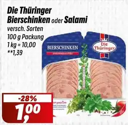 Simmel Die Thüringer Bierschinken oder Salami Angebot