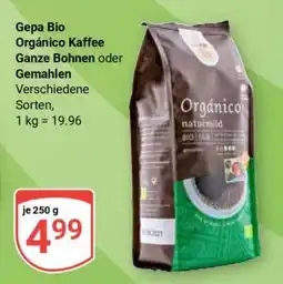 Globus Gepa Bio Orgánico Kaffee Ganze Bohnen oder Gemahlen Angebot