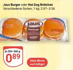 Globus Jaus Burger oder Hot Dog Brötchen Angebot