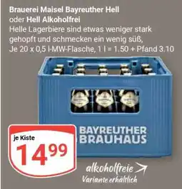 Globus Brauerei Maisel Bayreuther Hell oder Hell Alkoholfrei Angebot