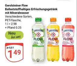Globus Gerolsteiner Flow Ballaststoffhaltiges Erfrischungsgetränk mit Mineralwasser Angebot