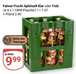 Globus Fahner Frucht Apfelsaft Klar oder Trüb Angebot