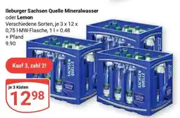 Globus Ileburger Sachsen Quelle Mineralwasser oder Lemon Angebot