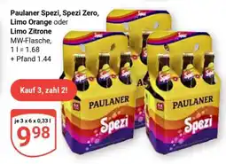 Globus Paulaner Spezi, Spezi Zero, Limo Orange oder Limo Zitrone Angebot