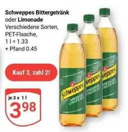Globus Schweppes Bittergetränk oder Limonade Angebot