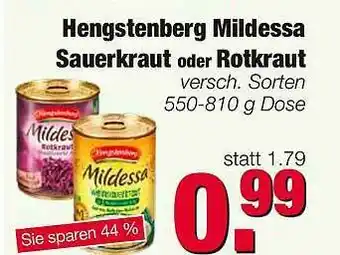 Edeka Scherer Hangstenberg Mildessa Sauerkraut Oder Rotkraut Angebot