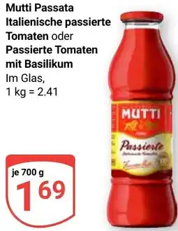 Globus Mutti Passata Italienische passierte Tomaten oder Passierte Tomaten mit Basilikum Angebot