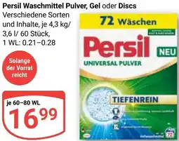 Globus Persil Waschmittel Pulver, Gel oder Discs Angebot