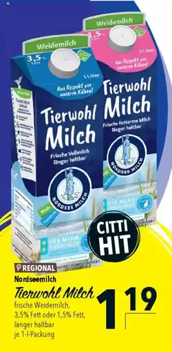 CITTI Markt Nordseemilch Tierwohl Milch Angebot
