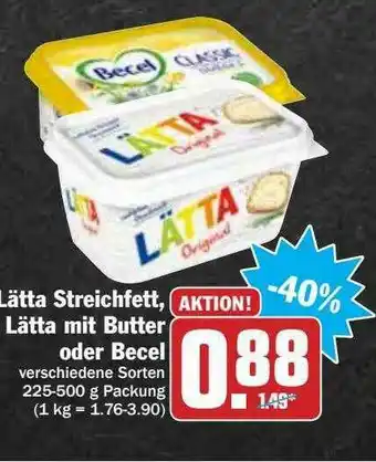 Hit Lätta Streichfett, Mit Butter Oder Becel Angebot