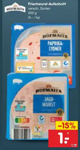 Netto Marken-Discount Hofmaier frischwurst-aufschnitt Angebot