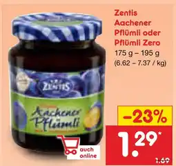 Netto Marken-Discount Zentis aachener pflümli oder pflümli zero Angebot