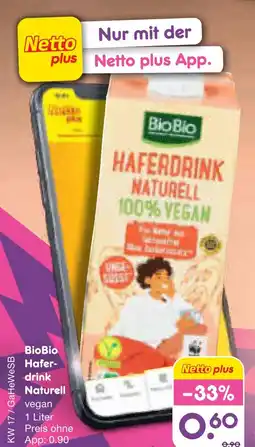 Netto Marken-Discount Biobio haferdrink naturell Angebot