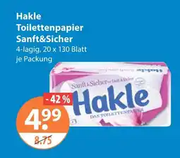 V Markt Hakle toilettenpapier sanft&sicher Angebot