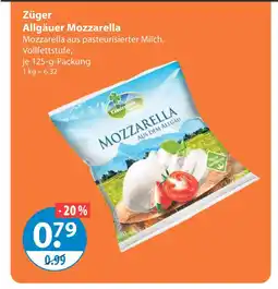 V Markt Züger allgäuer mozzarella Angebot