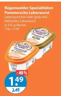 V Markt Rügenwalder spezialitäten pommersche leberwurst fein oder grob Angebot