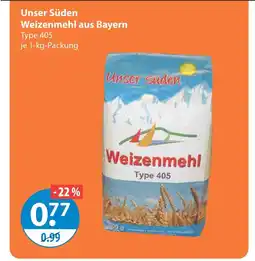 V Markt Unser süden weizenmehl aus bayern Angebot
