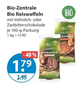 V Markt Bio-zentrale bio reiswaffeln mit vollmilchschokolade Angebot