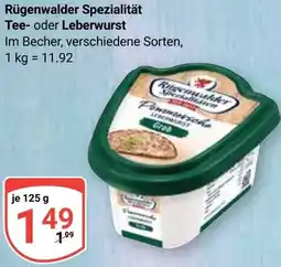 Globus Rügenwalder Spezialität Tee oder Leberwurst Angebot