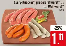 Edeka Curry-Knacker, grobe Bratwurst oder Wollwurst Angebot