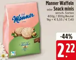 Edeka Manner Waffeln oder Snack minis Angebot