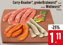 E-Center Curry-Knacker, grobe Bratwurst oder Wollwurst Angebot