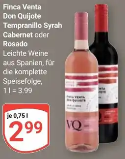 Globus Finca Venta Don Quijote Tempranillo Syrah Cabernet oder Rosado Angebot