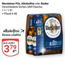 Globus Warsteiner Pils, Alkoholfrei oder Radler Angebot