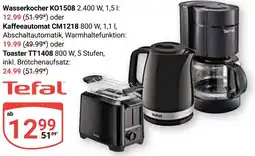 Globus Tefal Wasserkocher KO1508 oder Kaffeeautomat CM1218 oder Toaster TT1408 Angebot