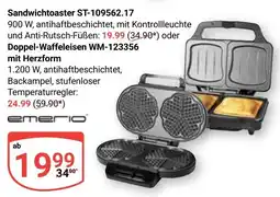 Globus EMERIO Sandwichtoaster ST-109562.17 oder Doppel-Waffeleisen WM-123356 mit Herzform Angebot