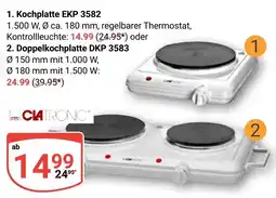 Globus CLATRONC Kochplatte EKP 3582 oder Doppelkochplatte DKP 3583 Angebot