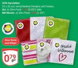 Globus OHO Servietten Angebot