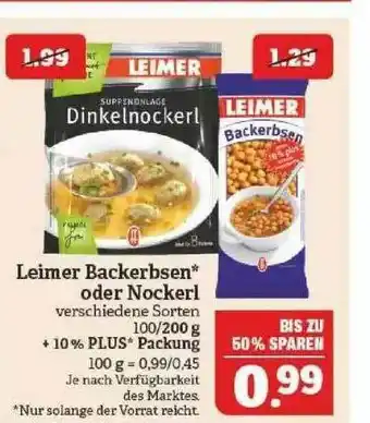 Marktkauf Leimer Backerbsen Oder Nockerl Angebot