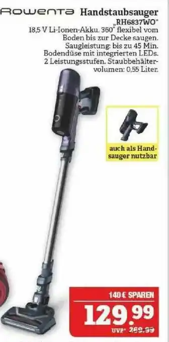 Marktkauf Rowenta Handstaubsauger „rh6837wo“ Angebot