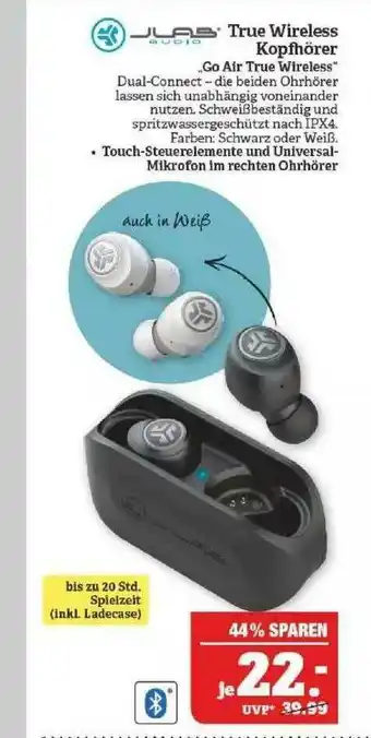 Marktkauf Jlas True Wireless Kopfhörer „go Air True Wireless“ Angebot