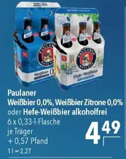 CITTI Markt Paulaner Weißbier 0,0%, Weißbier Zitrone 0,0% oder Hefe-Weißbier alkoholfrei Angebot
