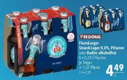 CITTI Markt Flensburger Strand-Lager 0,0%, Pilsener oder Radler alkoholfrei Angebot