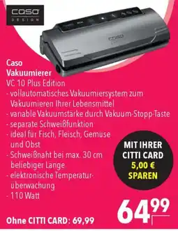 CITTI Markt CASO DESIGN Vakuumierer VC 10 Plus Edition Angebot