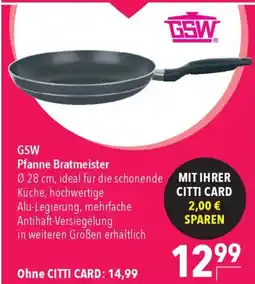 CITTI Markt GSW Pfanne Bratmeister Angebot