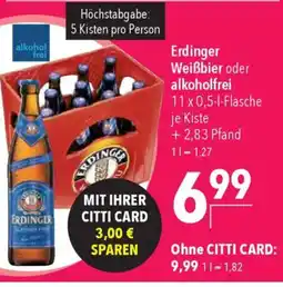 CITTI Markt Erdinger Weißbier oder alkoholfrei Angebot