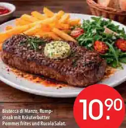 Zurbrüggen Bistecca di Manzo, Rumpsteak mit Kräuterbutter Pommes frites und Rucola Salat Angebot