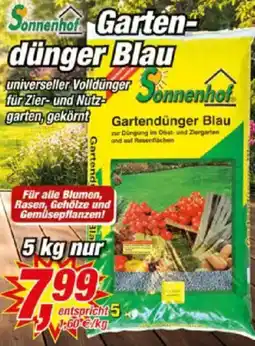 Posten Börse Sonnenhof Gartendünger Blau Angebot