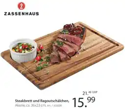 Zurbrüggen ZASSENHAUS Steakbrett und Ragoutschälchen Angebot