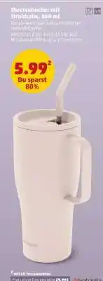 PENNY Thermobecher mit Strohhalm, 830 ml Angebot