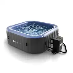 Netto Marken-Discount Juskys Whirlpool SpaLuxe – 130 Sprudeldüsen, 2400W Heizung, 910L Volumen - Grau / Blau Angebot