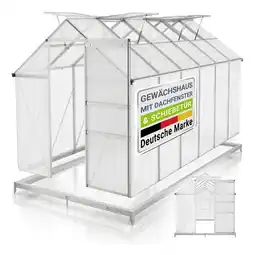 Netto Marken-Discount JUSKYS Aluminium Gewächshaus 7,2 m² - 4 Dachfenster inkl. Fundament für Garten Angebot