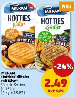 PENNY MILRAM Hotties Grilltaler mit Käse Angebot